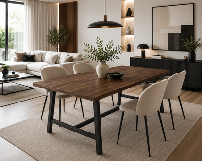 Table à Manger Rectangulaire Style Industriel Moderne - 180 cm pour 6 à 8 Personnes