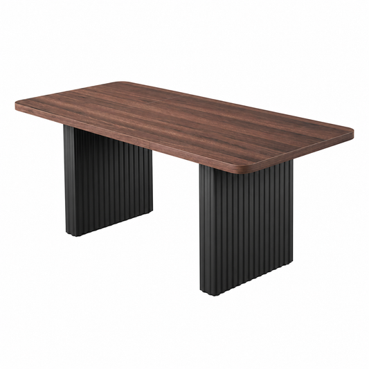 Grande Table à Manger en Bois et Métal – 180 cm, Style Campagne Chic, 6 à 8 Personnes