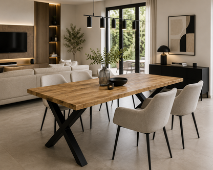 Table à Manger en Bois de Manguier – Design Naturel, 140 x 70 cm