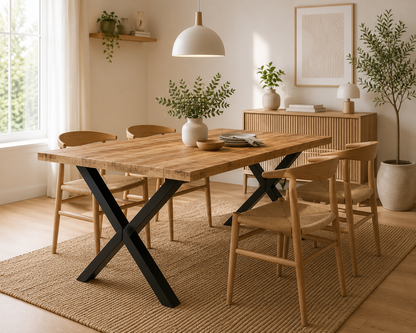 Table à Manger en Bois de Manguier – Design Naturel, 140 x 70 cm