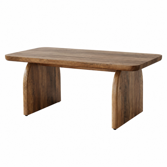 Table Basse Rectangulaire en Bois – 120 cm, Style Campagne Chic et Piètement Robuste