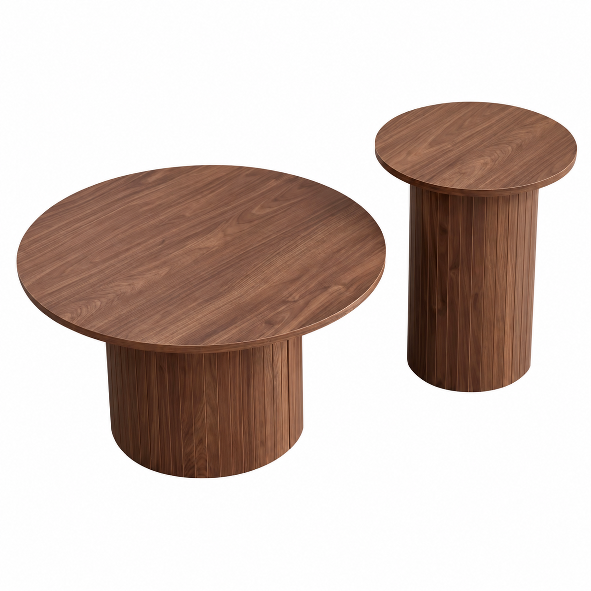 Ensemble de 2 Tables Basses Gigognes Rondes – Design Moderne, 70 et 40 cm