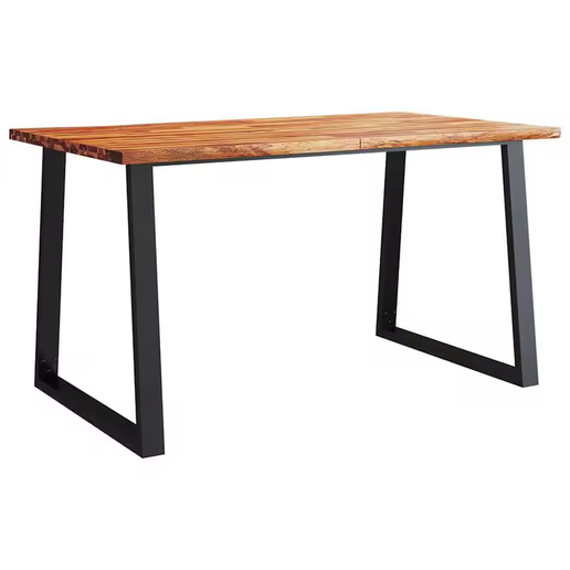 Table à Manger en Acacia Massif – Plateau à Bord Naturel, 140 x 80 cm