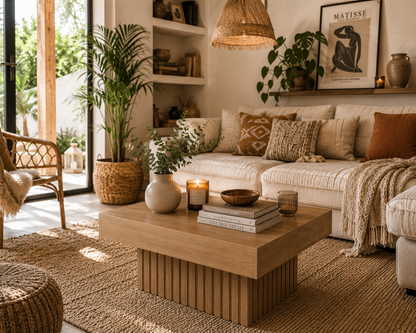 Table Basse Carrée en Bois 79 cm – Design Moderne et Robuste