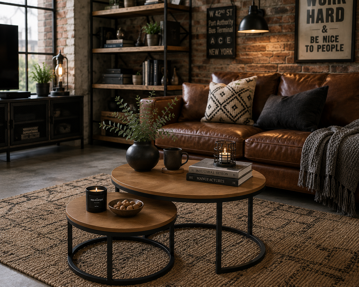 Ensemble de 2 Tables Basses Gigognes Rondes – Style Scandinave Moderne