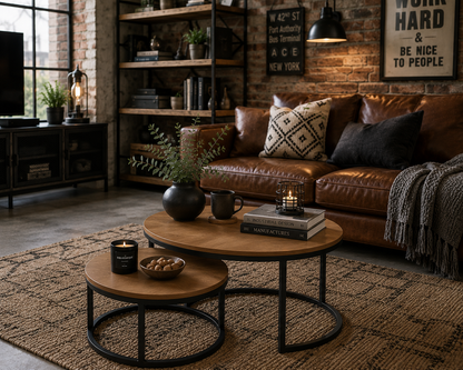 Ensemble de 2 Tables Basses Gigognes Rondes – Style Scandinave Moderne