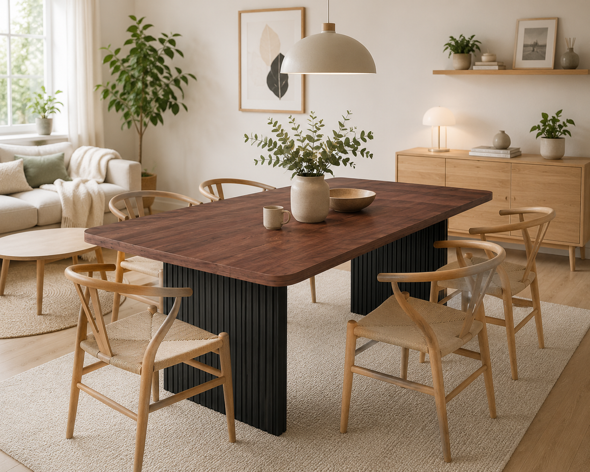 Grande Table à Manger en Bois et Métal – 180 cm, Style Campagne Chic, 6 à 8 Personnes