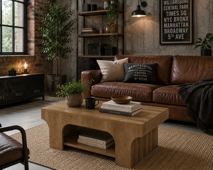 Table Basse Rectangulaire en Bois – Style Campagne Chic, 120 cm