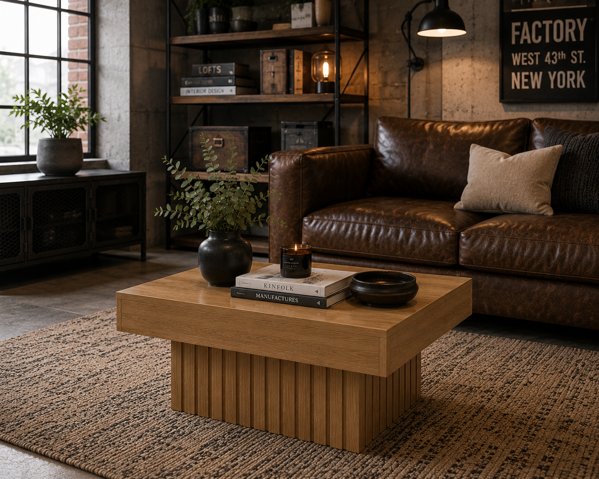 Table Basse Carrée en Bois 79 cm – Design Moderne et Robuste